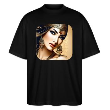 Mystical oriental belly dancer - Stanley/Stella Oversized Unisex Organic T-shirt Blaster 2.0 - black - Front - Alina (178cm) & Michal (187cm)