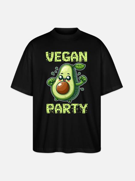 Vegan Avocado Party - Stanley/Stella Oversized Unisex Bio T-Shirt Blaster 2.0 - Schwarz