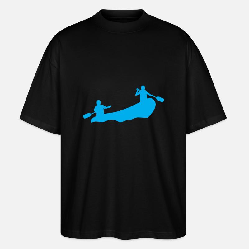 Rafting Silhouette Wildwasser Schlauchboot Fluss - Stanley/Stella Oversized Unisex Bio T-Shirt Blaster 2.0 - Schwarz