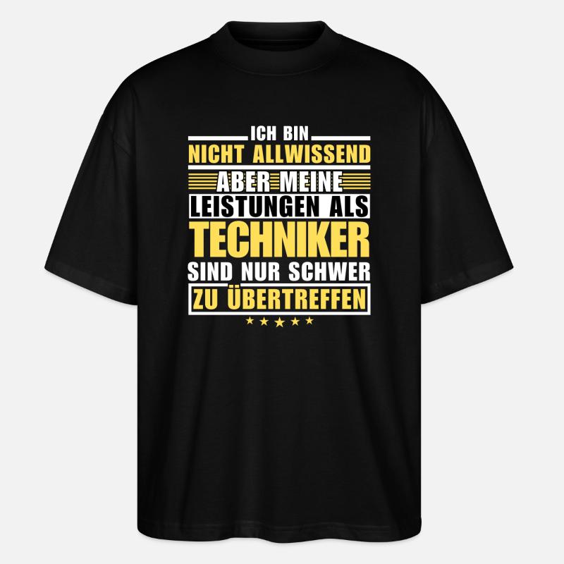 Unübertroffene Leistung als Techniker - Stanley/Stella Oversized Unisex Bio T-Shirt Blaster 2.0 - Schwarz