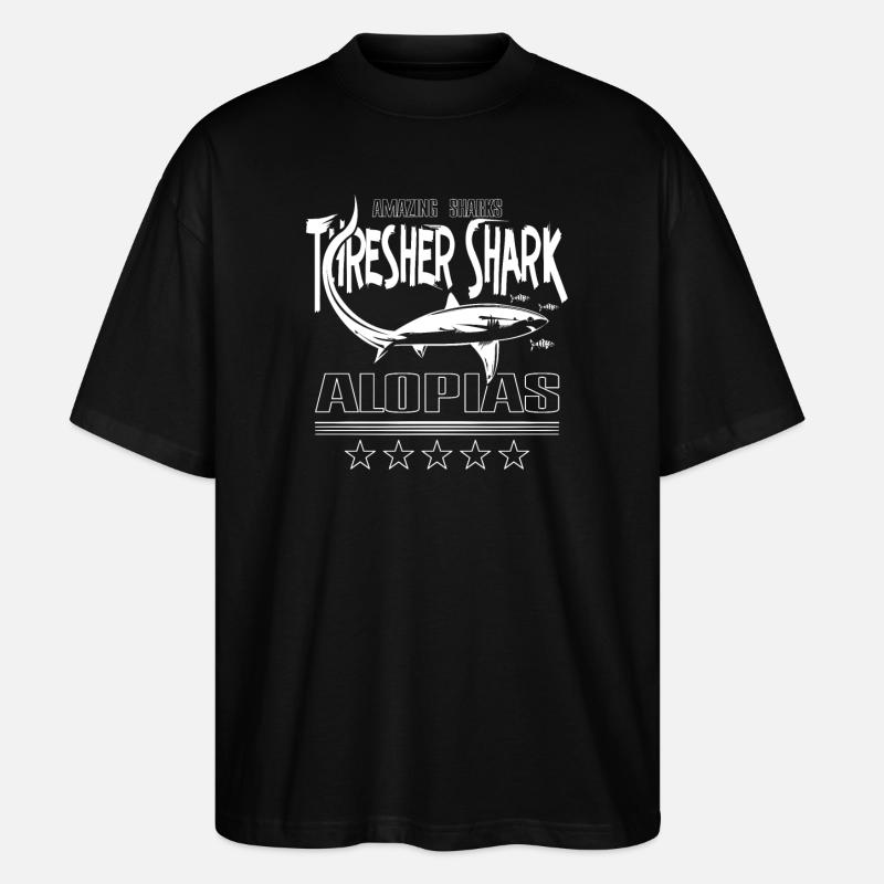 Requin-renard, requin-renard, Alopias, plongée - T-shirt bio Blaster 2.0 coupe oversize Stanley/Stella Unisexe - noir