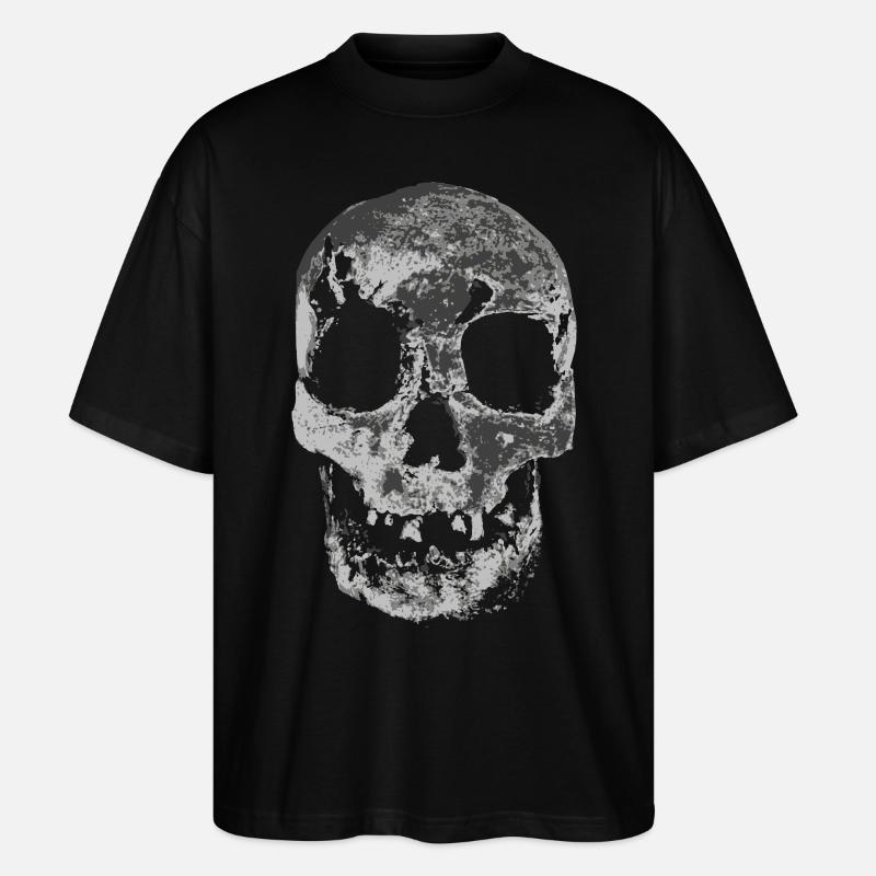 Schauriger Totenkopf - Stanley/Stella Oversized Unisex Bio T-Shirt Blaster 2.0 - Schwarz