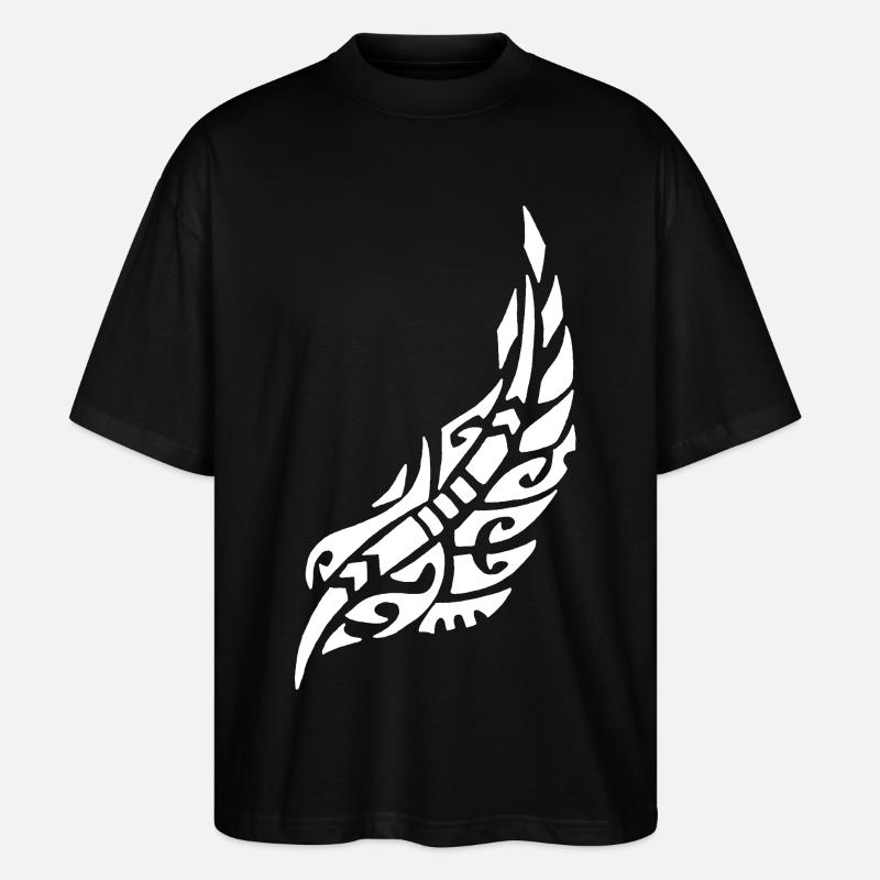 Plume blanche de l'oiseau - T-shirt bio Blaster 2.0 coupe oversize Stanley/Stella Unisexe - noir