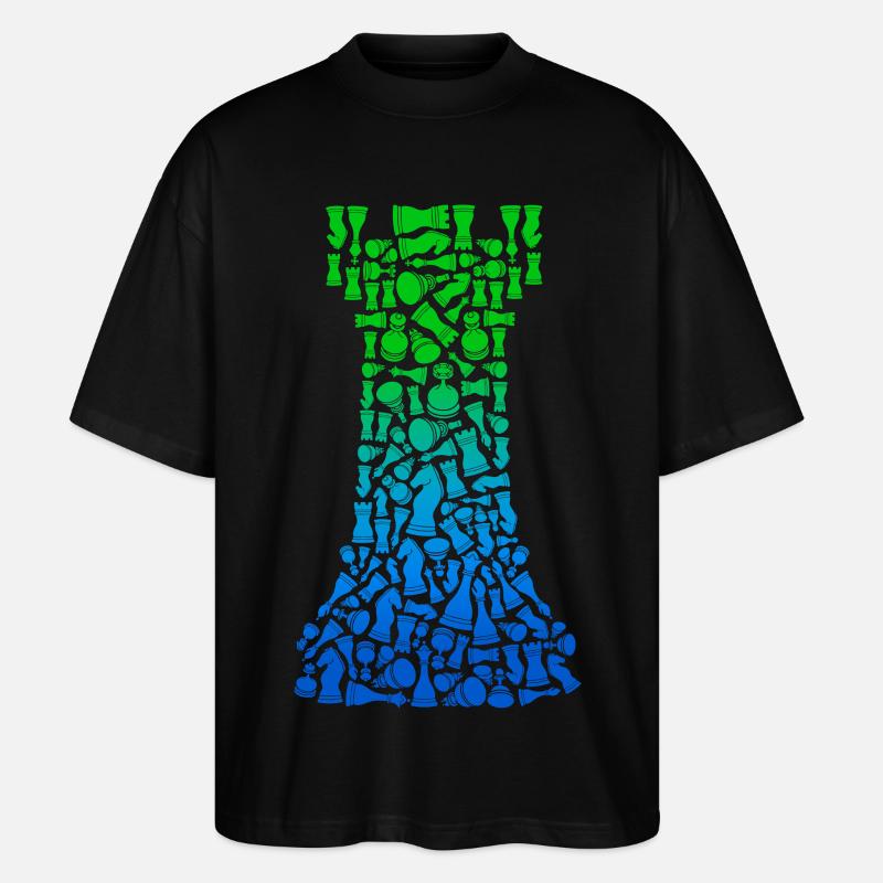 Jeu d’échecs Pièces d’échecs Joueur d’échecs - T-shirt bio Blaster 2.0 coupe oversize Stanley/Stella Unisexe - noir