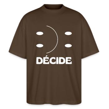 Motif Heureux Triste Bonne Humeur Mauvaise - T-shirt bio Blaster 2.0 coupe oversize Stanley/Stella Unisexe - marron foncé - Devant - Alina (178cm) & Michal (187cm)