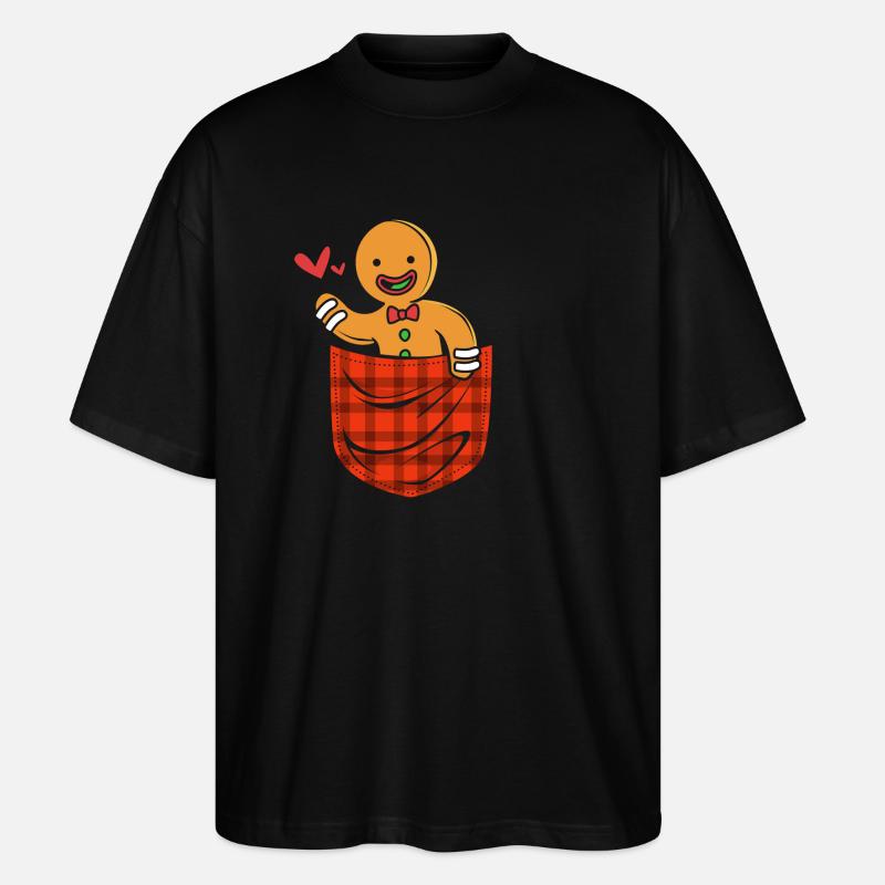Lebkuchenmann Lebkuchenherz Lebkuchen Naschen - Stanley/Stella Oversized Unisex Bio T-Shirt Blaster 2.0 - Schwarz