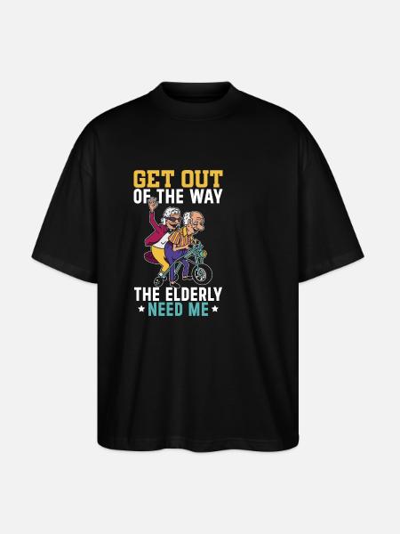 Avoid the elderly, who - Stanley/Stella Oversized Unisex Organic T-shirt Blaster 2.0 - black