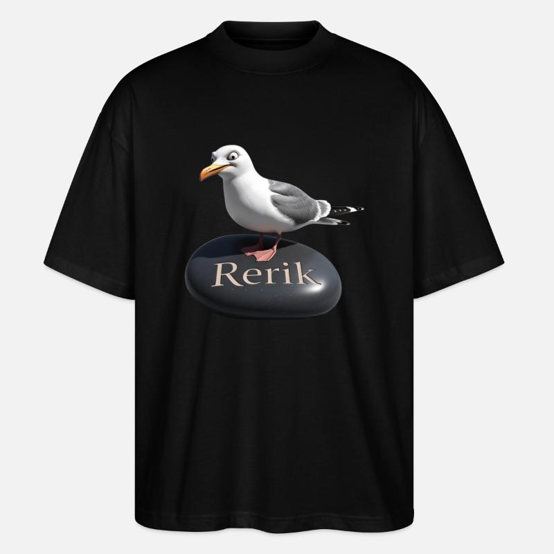 Rerik Ostseebad - Rerik Möwe - Stanley/Stella Oversized Unisex Bio T-Shirt Blaster 2.0 - Schwarz