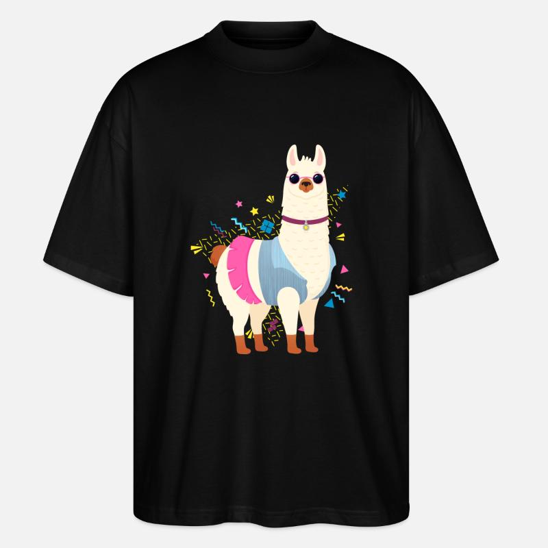 90s Style Llama - T-shirt bio Blaster 2.0 coupe oversize Stanley/Stella Unisexe - noir