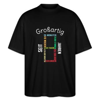 8. Geburtstag 8 Jahre Mädchen Jungen Geschenk - Stanley/Stella Oversized Unisex Bio T-Shirt Blaster 2.0 - Schwarz - Vorne - Alina (178cm) & Michal (187cm)