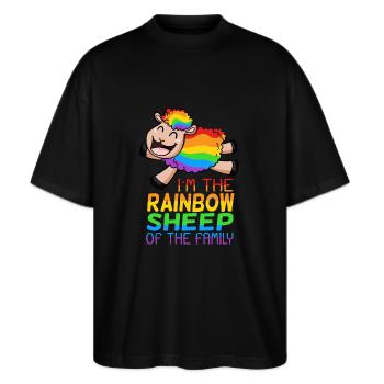LGBT mouton mignon - T-shirt bio Blaster 2.0 coupe oversize Stanley/Stella Unisexe - noir - Devant - Alina (178cm) & Michal (187cm)