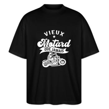 Vieux motard que jamais - T-shirt bio Blaster 2.0 coupe oversize Stanley/Stella Unisexe - noir - Devant - Alina (178cm) & Michal (187cm)