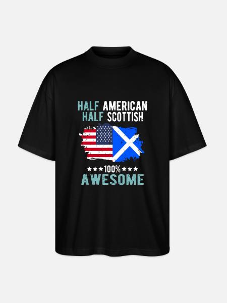 Half American Half Scotsman - Stanley/Stella Oversized Unisex Organic T-shirt Blaster 2.0 - black
