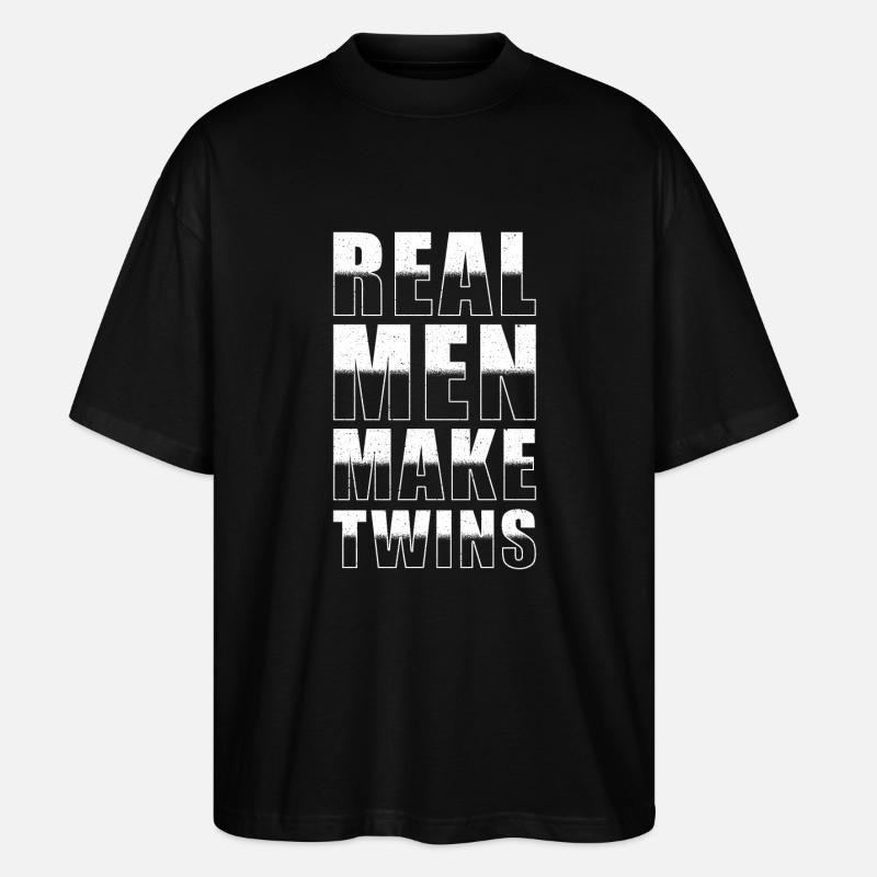 Echte Männer Machen Zwillinge - Stanley/Stella Oversized Unisex Bio T-Shirt Blaster 2.0 - Schwarz