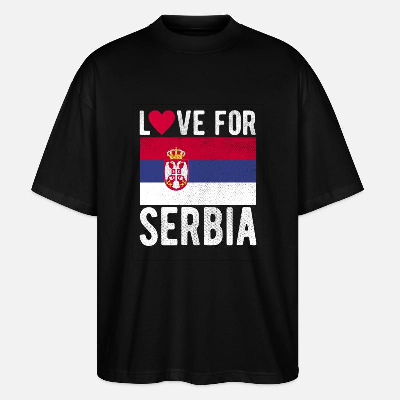 Drapeau de la Serbie - T-shirt bio Blaster 2.0 coupe oversize Stanley/Stella Unisexe - noir