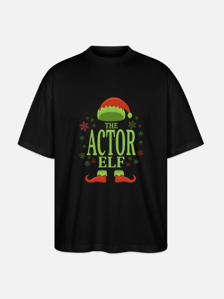 Actor Christmas Elf - Stanley/Stella Oversized Unisex Organic T-shirt Blaster 2.0 - black