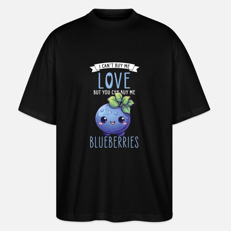 Blaubeere Kawaii - Stanley/Stella Oversized Unisex Bio T-Shirt Blaster 2.0 - Schwarz