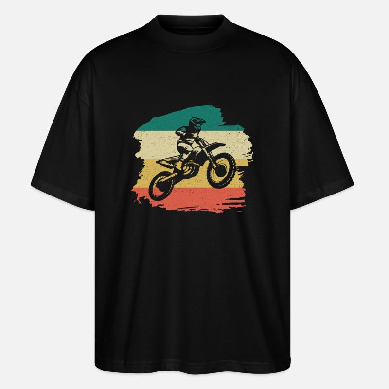Motorcross Retro Geschenk - Stanley/Stella Oversized Unisex Bio T-Shirt Blaster 2.0 - Schwarz