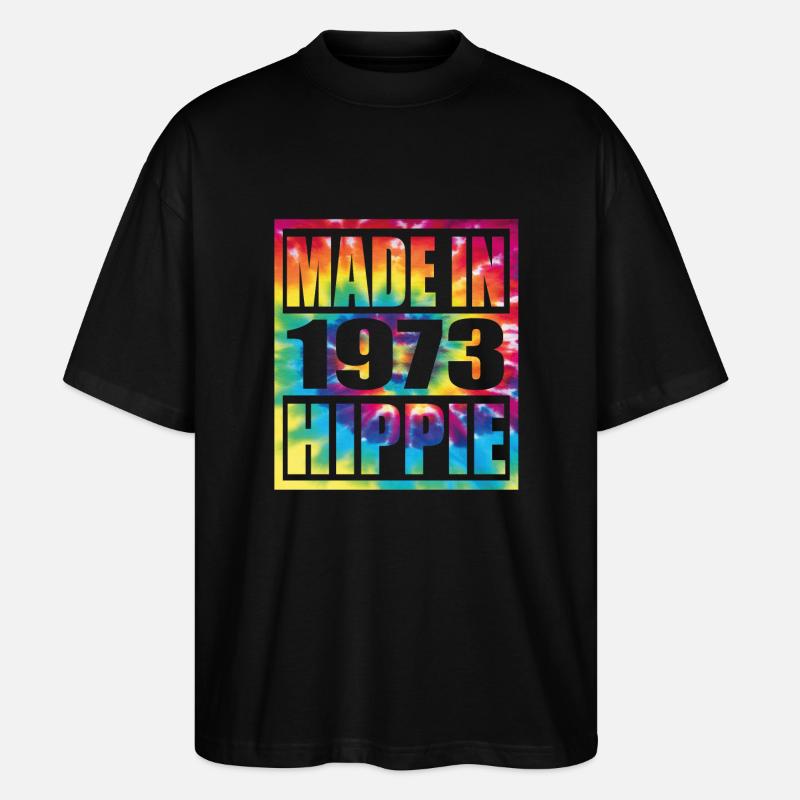 Anniversaire hippie 1973 - T-shirt bio Blaster 2.0 coupe oversize Stanley/Stella Unisexe - noir