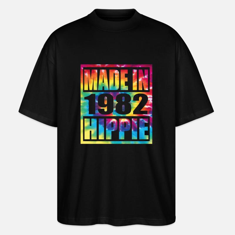 Hippie Birthday 1982 - Stanley/Stella Oversized Unisex Bio T-Shirt Blaster 2.0 - Schwarz