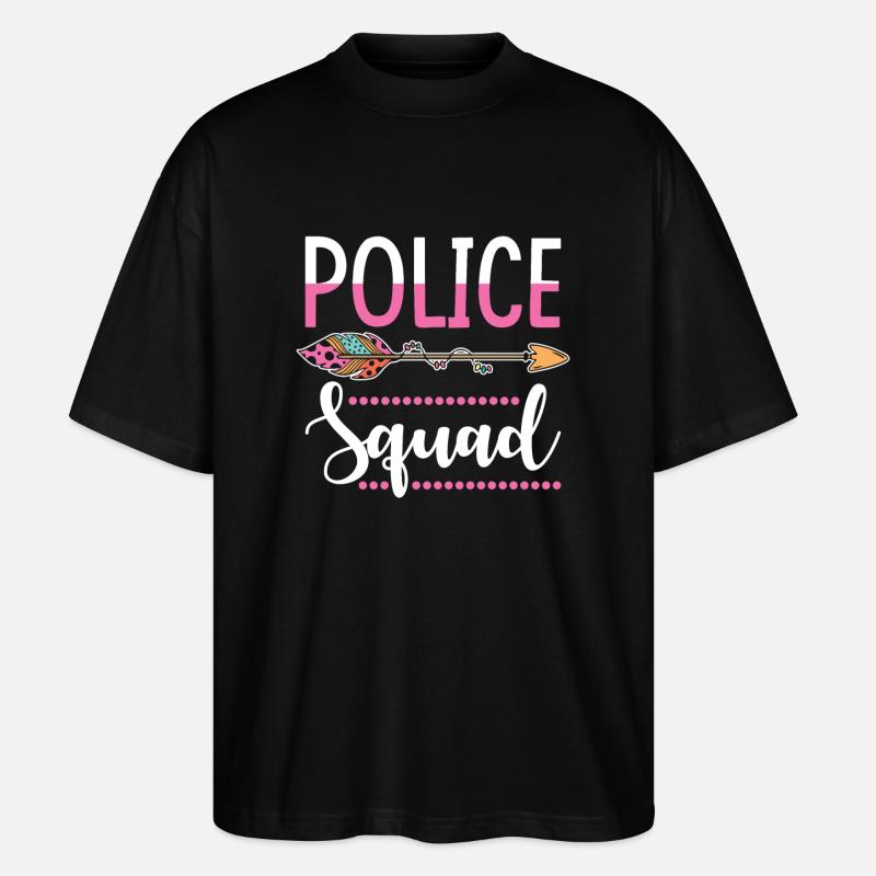 Polizistin Gruppe - Stanley/Stella Oversized Unisex Bio T-Shirt Blaster 2.0 - Schwarz