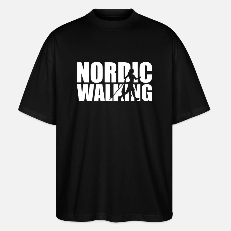 Nordic Walking - Stanley/Stella Oversized Unisex Bio T-Shirt Blaster 2.0 - Schwarz