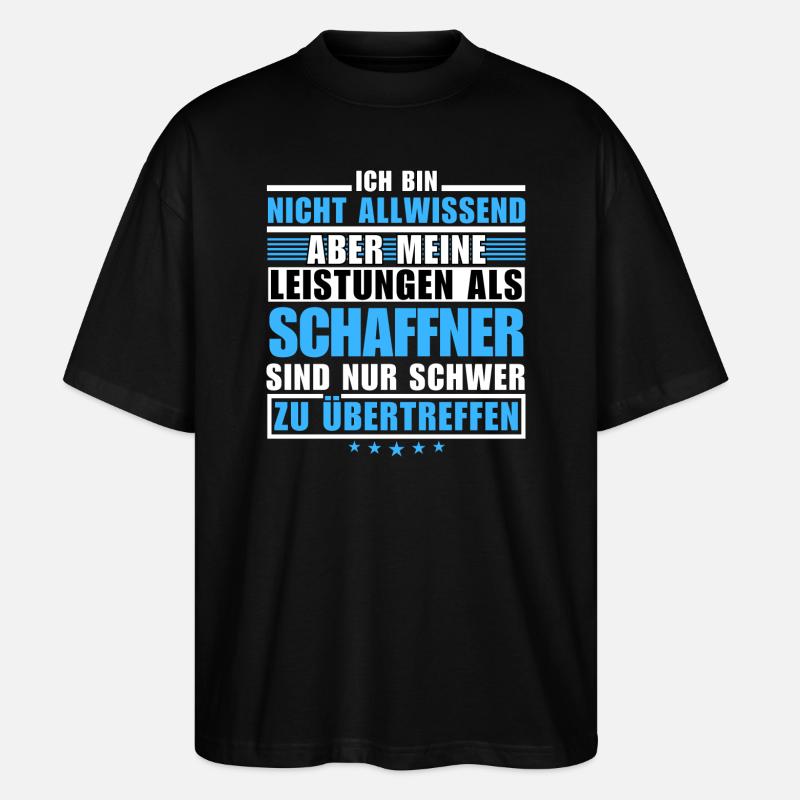 Unübertroffene Leistung als Schaffner - Stanley/Stella Oversized Unisex Bio T-Shirt Blaster 2.0 - Schwarz