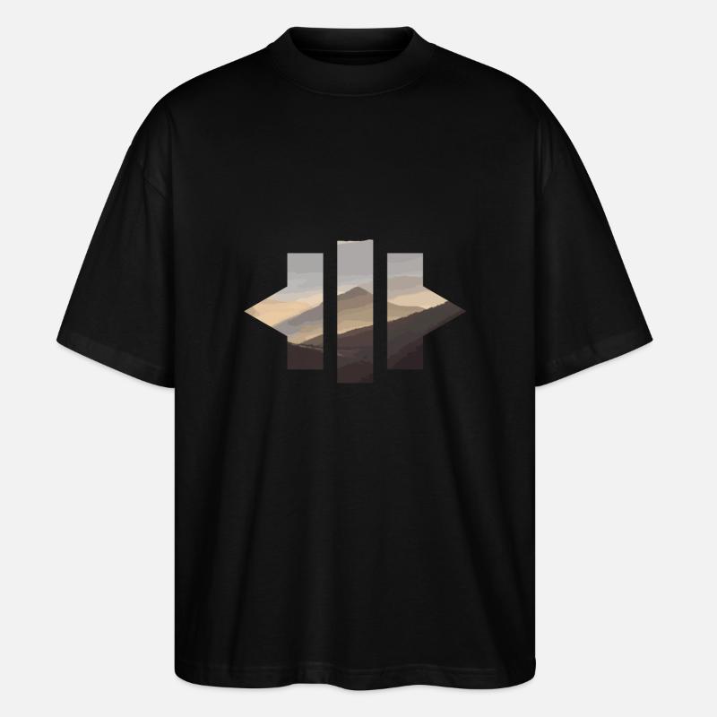 Geometric Mountains - Stanley/Stella Oversized Unisex Bio T-Shirt Blaster 2.0 - Schwarz