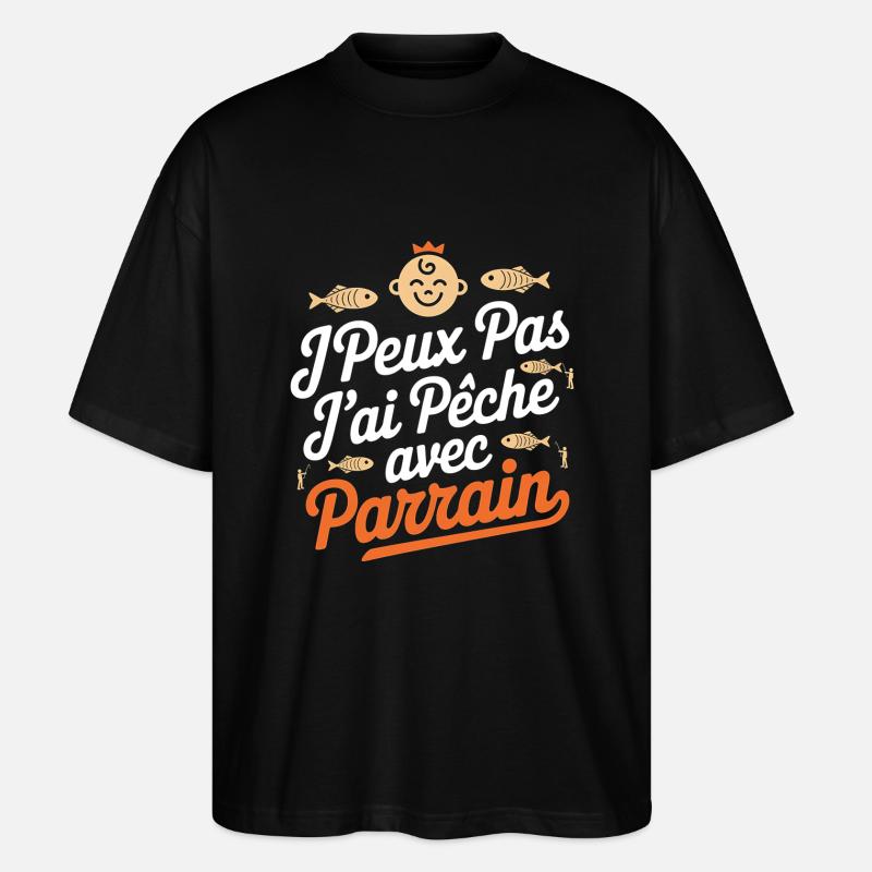 Pêcheur et Parrain - T-shirt bio Blaster 2.0 coupe oversize Stanley/Stella Unisexe - noir