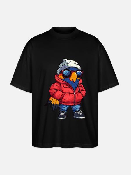Papagai Cool Comic - Stanley/Stella Oversized Unisex Organic T-shirt Blaster 2.0 - black