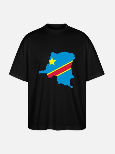Kongo Map - Stanley/Stella Oversized Unisex Organic T-shirt Blaster 2.0 - black