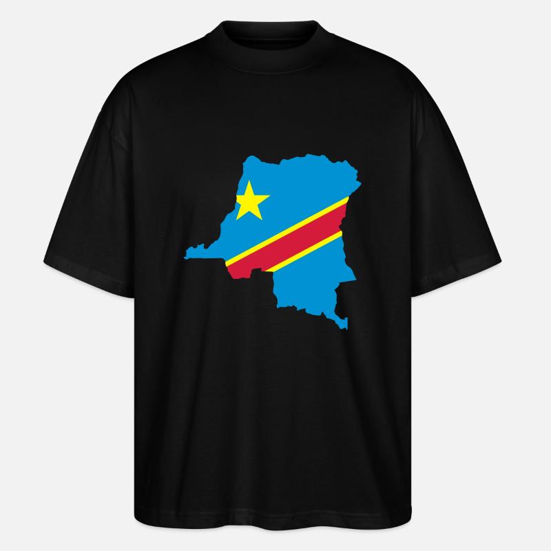 Kongo Map - Stanley/Stella Oversized Unisex Bio T-Shirt Blaster 2.0 - Schwarz