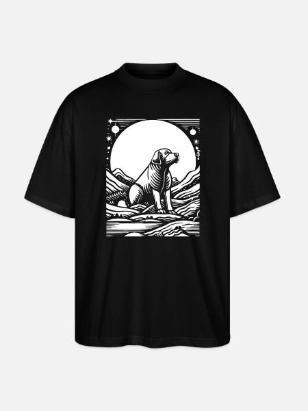 Starry Sky Dog - Stanley/Stella Oversized Unisex Organic T-shirt Blaster 2.0 - black