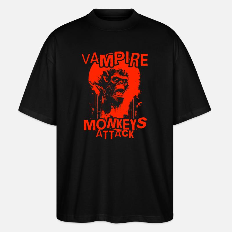 Vampire Monkey Attack - Stanley/Stella Oversized Unisex Organic T-shirt Blaster 2.0 - black