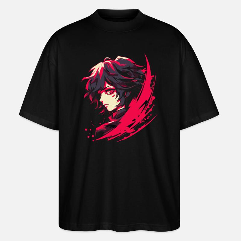 Japanisches Manga Anime Mädchen - Stanley/Stella Oversized Unisex Bio T-Shirt Blaster 2.0 - Schwarz