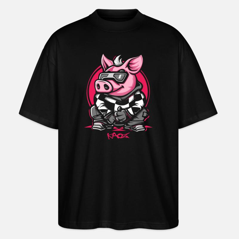 Cool Winter Ski Snowboard Cochon - T-shirt bio Blaster 2.0 coupe oversize Stanley/Stella Unisexe - noir