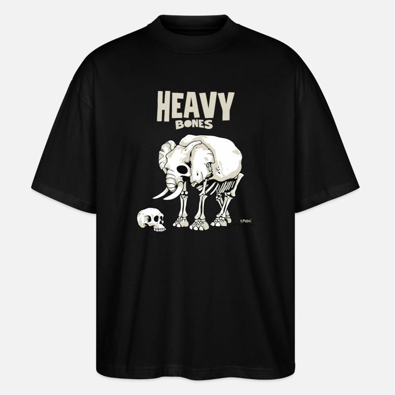 Heavy Bones: Elephant Skull - Stanley/Stella Oversized Unisex Organic T-shirt Blaster 2.0 - black