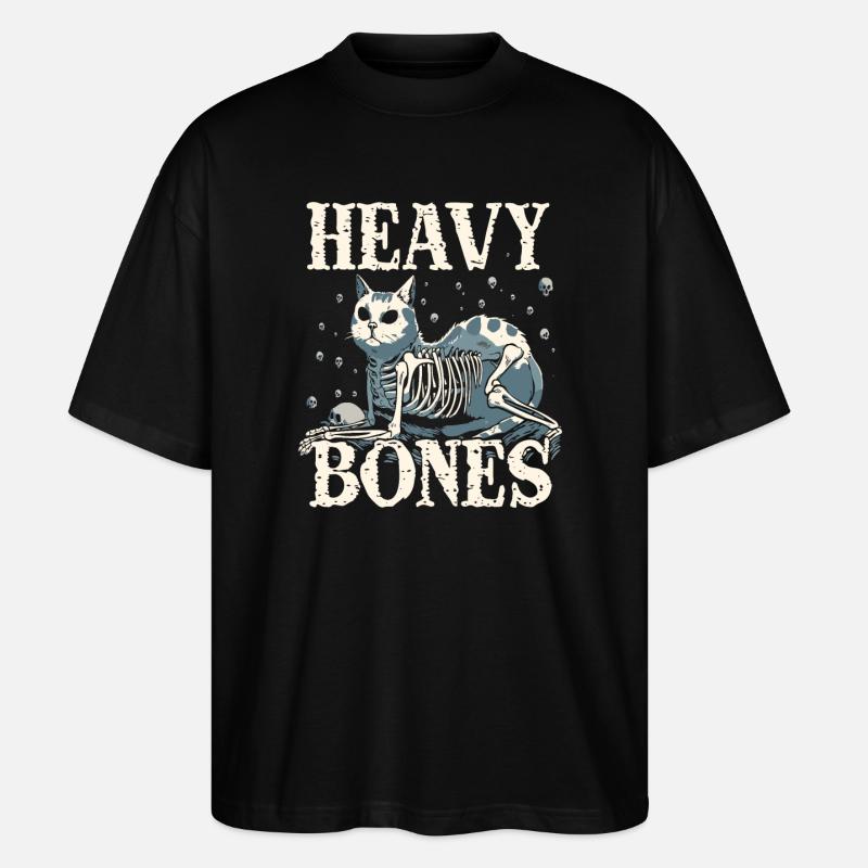 Schwere Knochen Katze - Stanley/Stella Oversized Unisex Bio T-Shirt Blaster 2.0 - Schwarz
