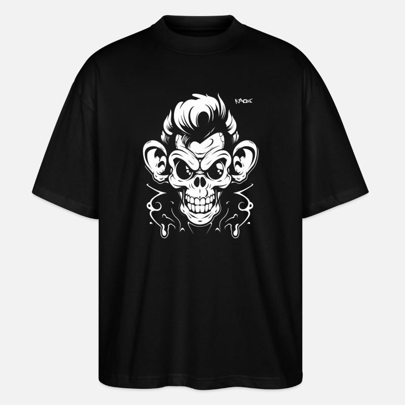 Graffiti Tattoo Monkey - Stanley/Stella Oversized Unisex Organic T-shirt Blaster 2.0 - black