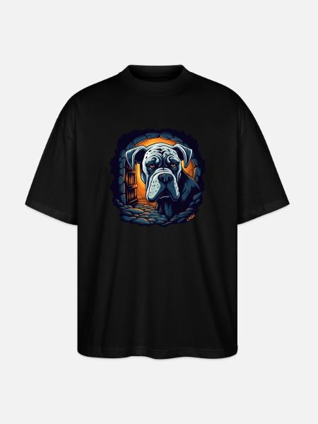 Großer Hund im Haus - Stanley/Stella Oversized Unisex Bio T-Shirt Blaster 2.0 - Schwarz