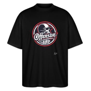 Alternativer Totenkopf Schädel Frech und Provokant - Stanley/Stella Oversized Unisex Bio T-Shirt Blaster 2.0 - Schwarz - Vorne - Alina (178cm) & Michal (187cm)