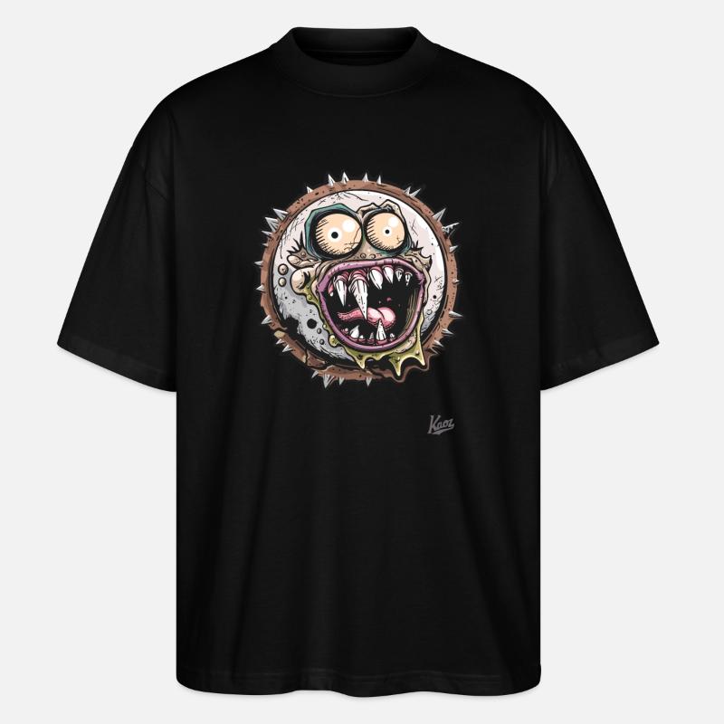 Horror-Monster Maroni Kastanie - Stanley/Stella Oversized Unisex Bio T-Shirt Blaster 2.0 - Schwarz