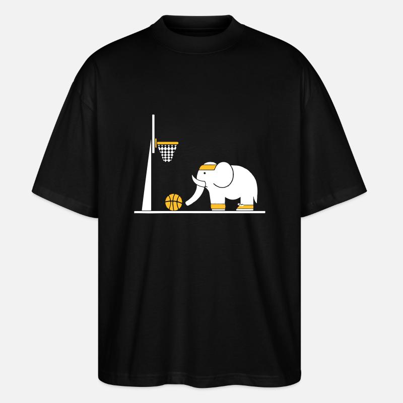 Elefant spielt Basketball - Stanley/Stella Oversized Unisex Bio T-Shirt Blaster 2.0 - Schwarz