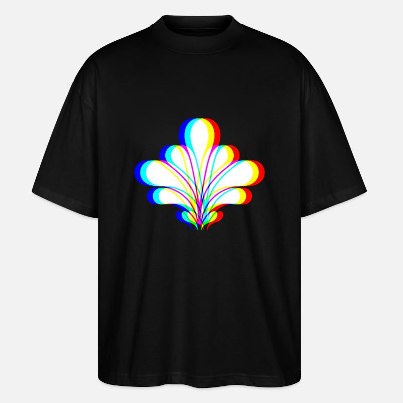 EDM - Blume - Glitch Rave Style - Stanley/Stella Oversized Unisex Bio T-Shirt Blaster 2.0 - Schwarz