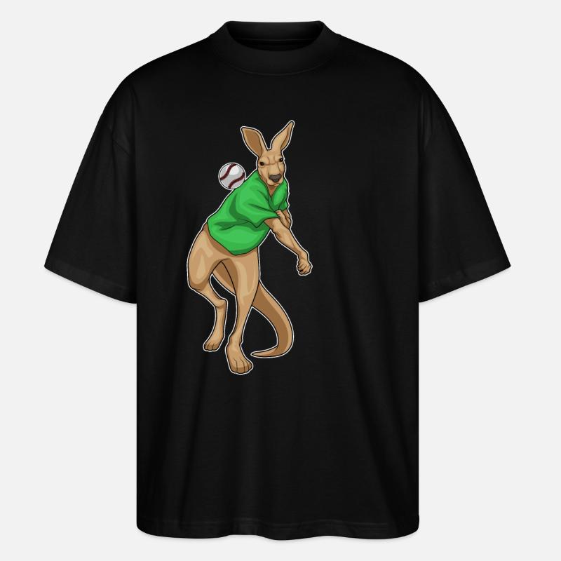 Kangaroo Baseball - Stanley/Stella Oversized Unisex Organic T-shirt Blaster 2.0 - black