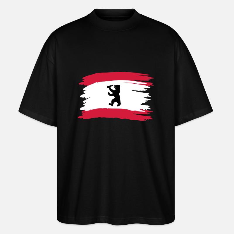 Berlin - Bierlin Flagge - Stanley/Stella Oversized Unisex Bio T-Shirt Blaster 2.0 - Schwarz