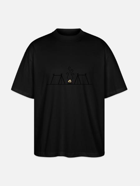 Campfire camping - Stanley/Stella Oversized Unisex Organic T-shirt Blaster 2.0 - black