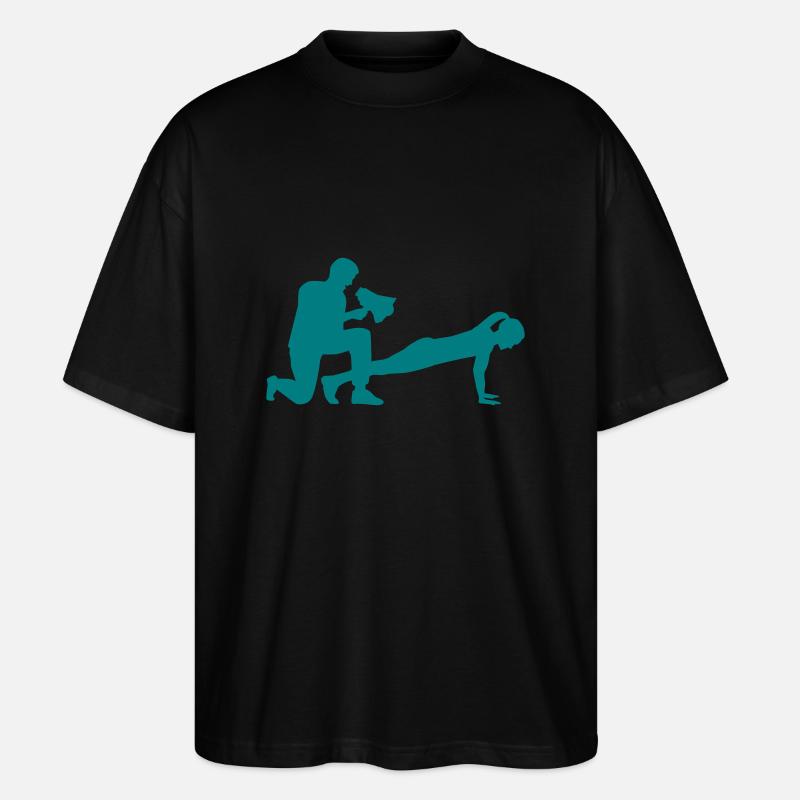 Fitnesstrainer - Stanley/Stella Oversized Unisex Bio T-Shirt Blaster 2.0 - Schwarz
