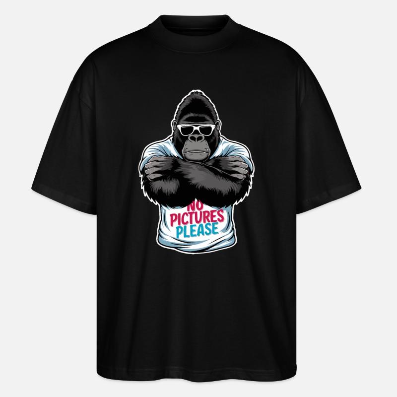 Keine Bilder bitte - Stanley/Stella Oversized Unisex Bio T-Shirt Blaster 2.0 - Schwarz