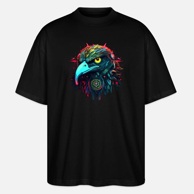 Adler Roboter - Stanley/Stella Oversized Unisex Bio T-Shirt Blaster 2.0 - Schwarz